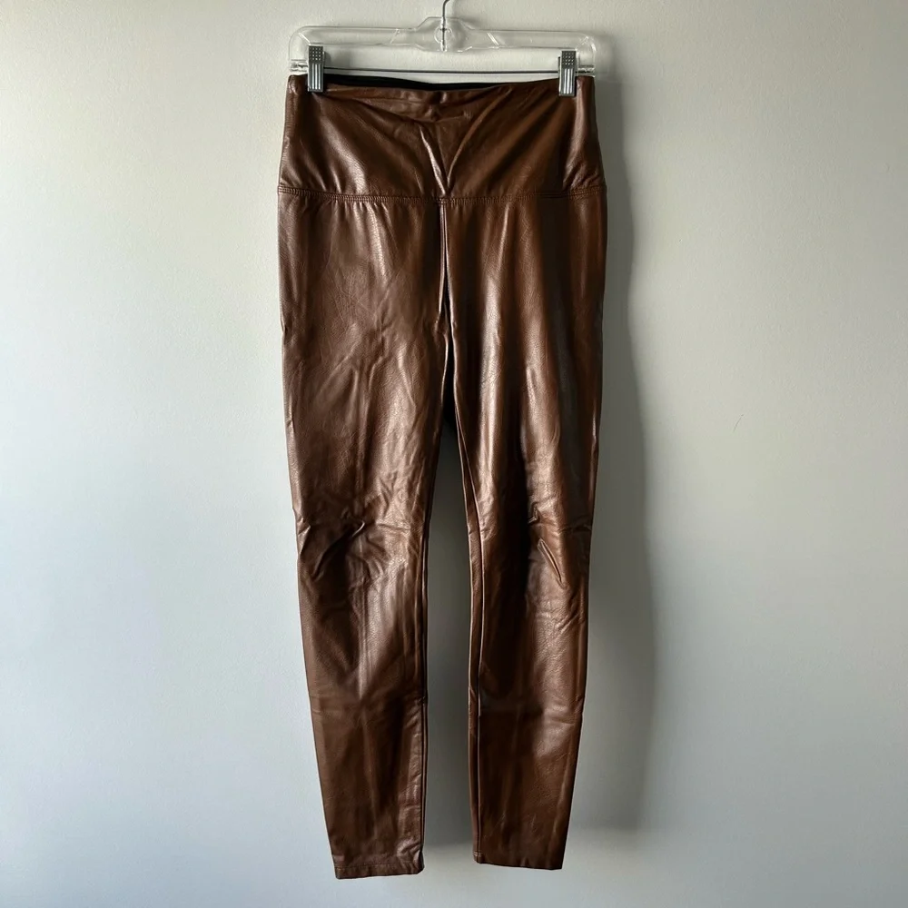 Lysse brown faux leather leggings - Picture 1 of 3